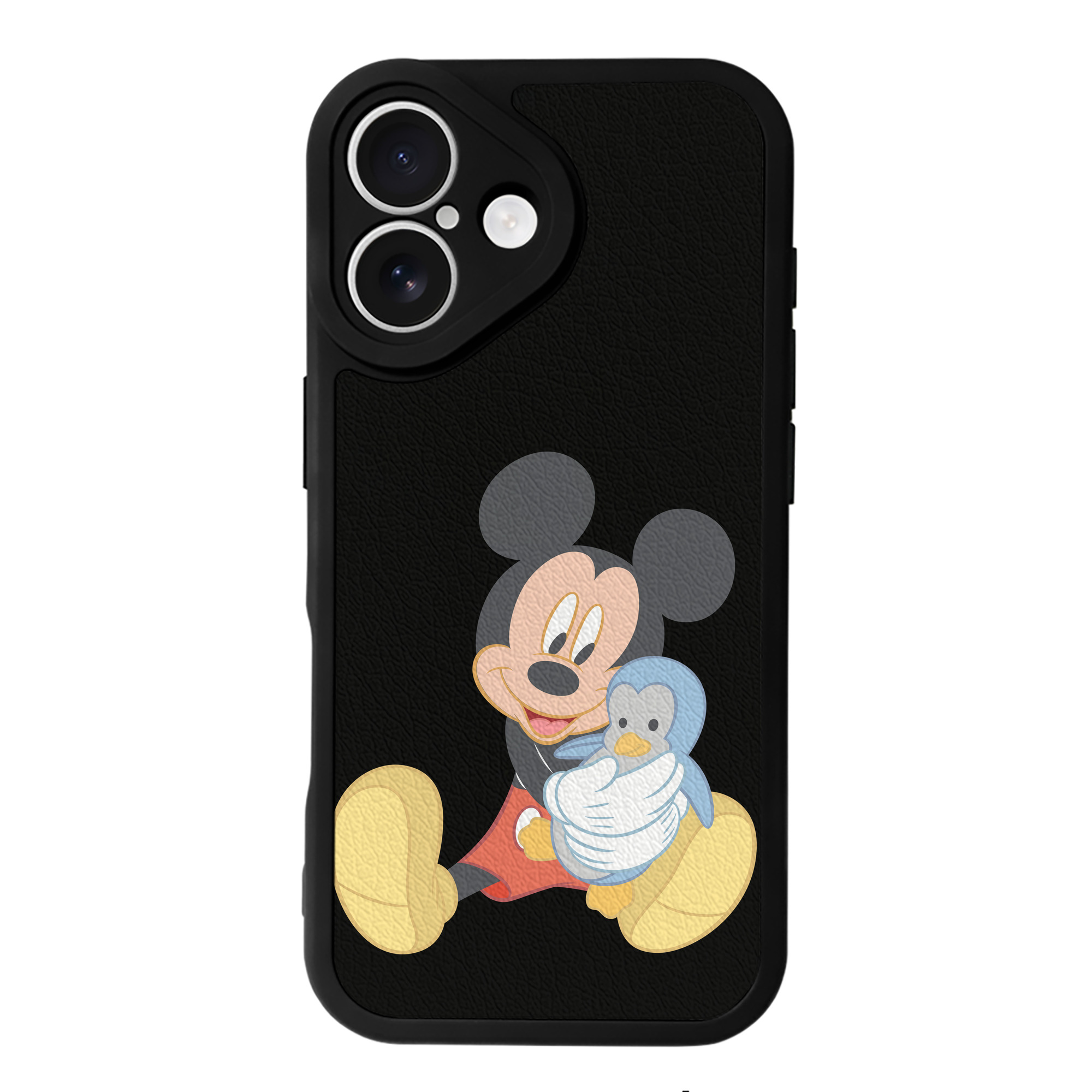 （画像用） ミッキーマウス Mickey Mouse 【iPhone 16シリーズ対応】シリコンスマホケース（レザー調） 材質：シリコン
